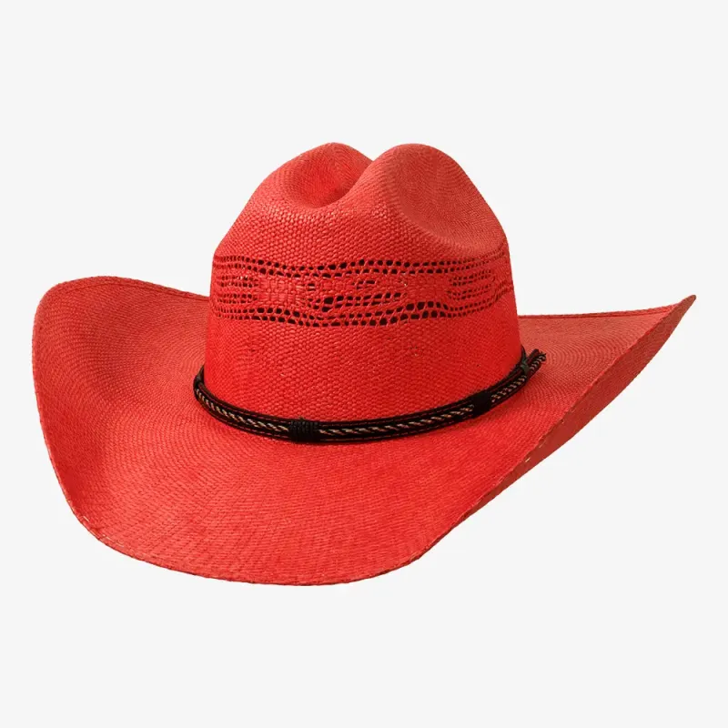 American Maverick | Mens Coral Vented Crown Bangora Straw Cowboy Hat made by American Hat Makers