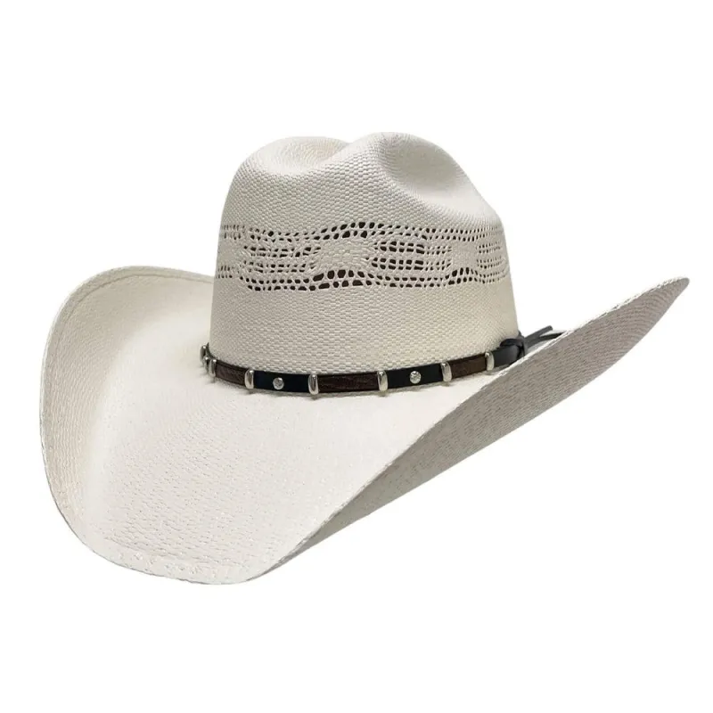 Montana | Mens Cream Straw Cowboy Hat with Western Hat Band made by American Hat Makers