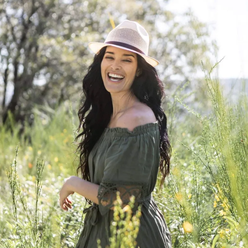 Tuscany | Womens Cream Fedora Firm Straw Trilby Hat made by American Hat Makers