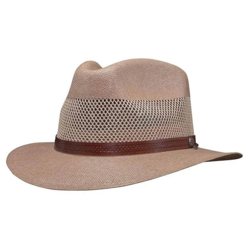 Milan | Mens Tan Firm Straw Fedora Hat made by American Hat Makers