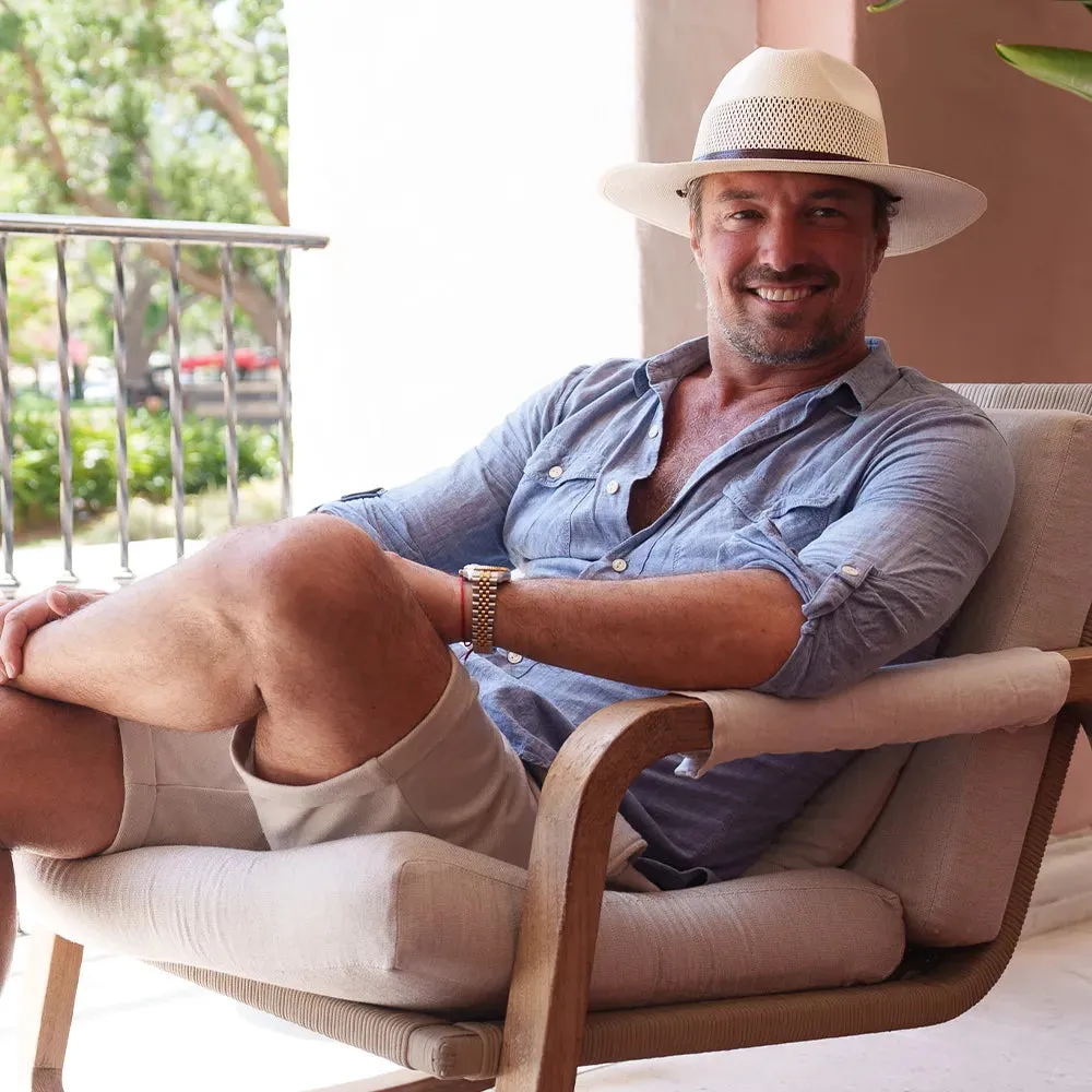 Milan | Mens Cream Firm Straw Fedora Hat sold by American Hat Makers product image thumbnail 3