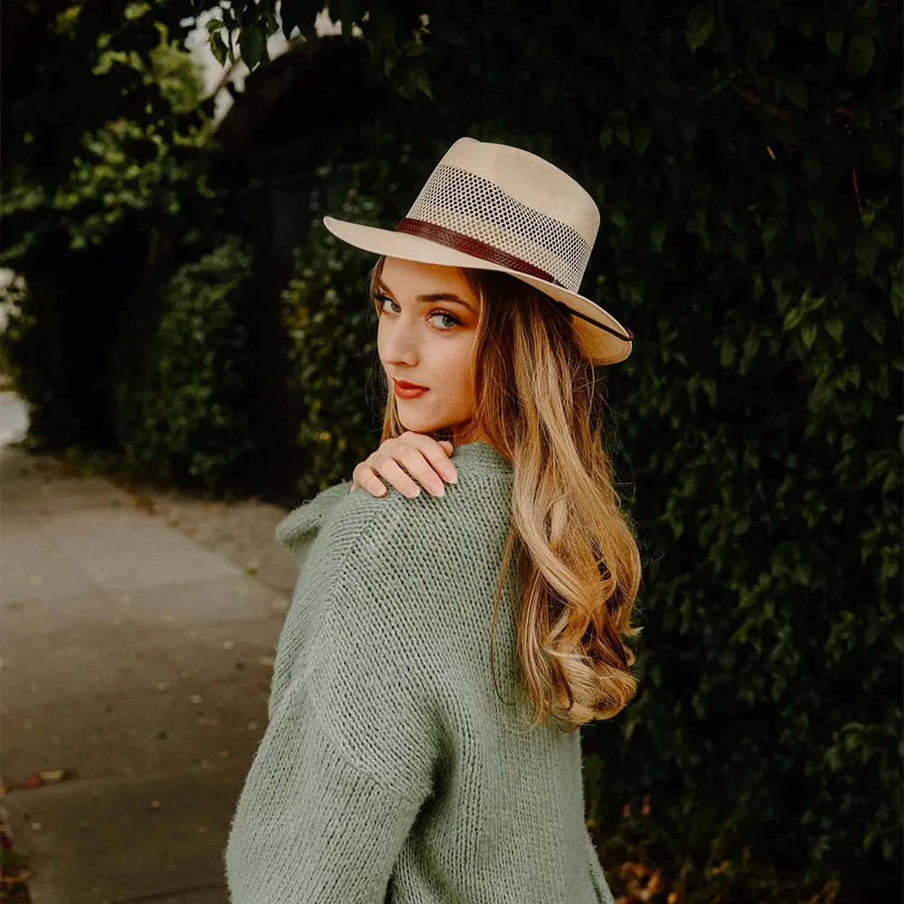 Milan | Womens Tan Firm Straw Fedora Hat sold by American Hat Makers product image thumbnail 3