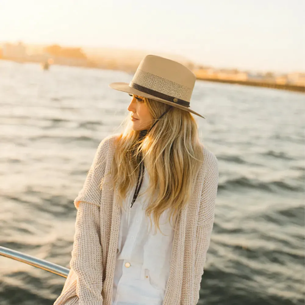 Milan | Womens Tan Firm Straw Fedora Hat sold by American Hat Makers