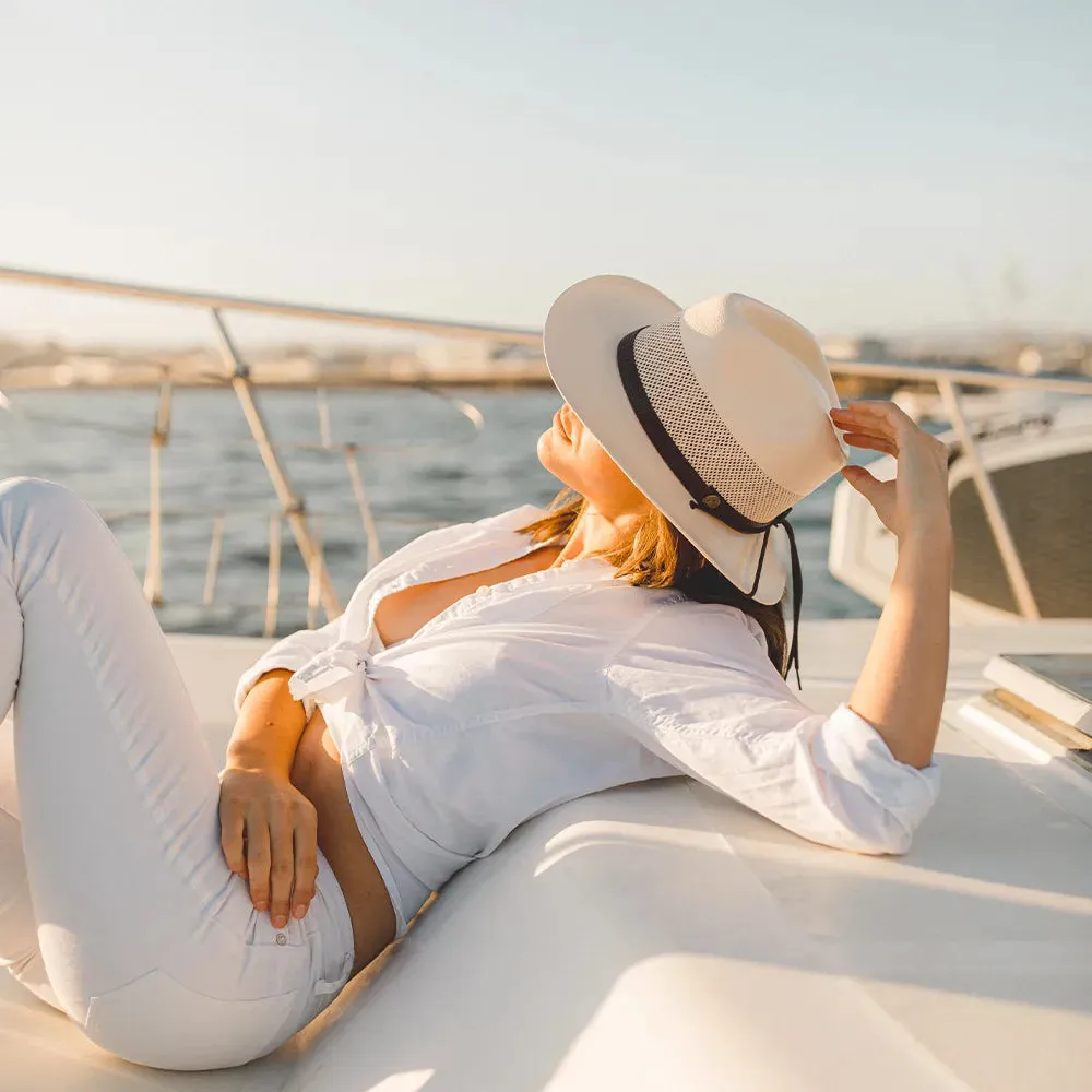 Milan | Womens Cream Firm Straw Fedora Hat sold by American Hat Makers