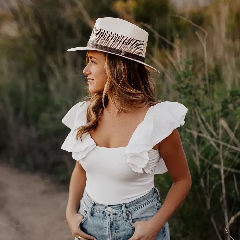 Milan | Womens Cream Firm Straw Fedora Hat sold by American Hat Makers product image thumbnail 3