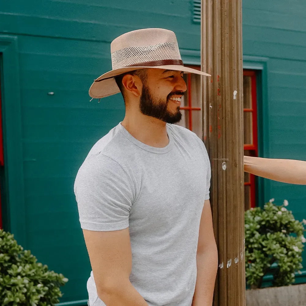Florence | Mens Tan Wide Brim Firm Straw Sun Hat sold by American Hat Makers product image thumbnail 4