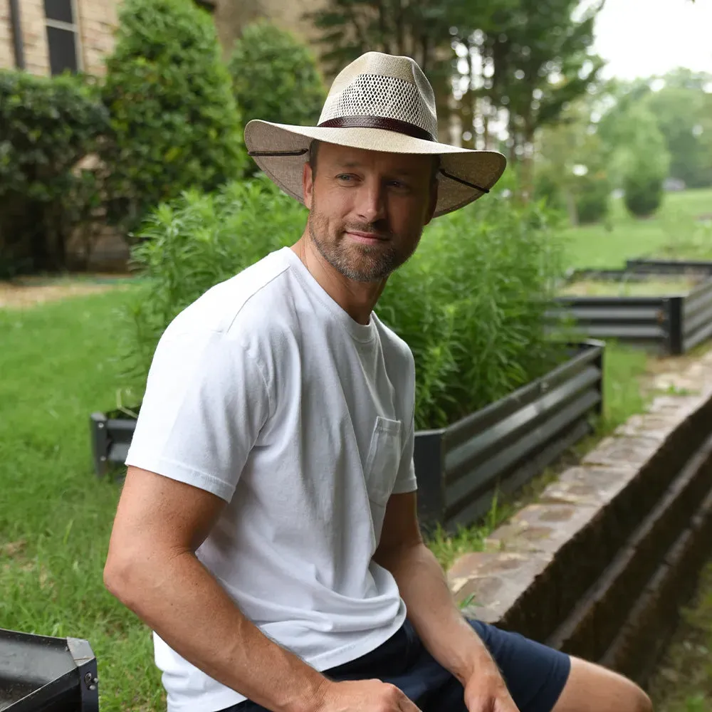 Florence | Mens Tan Wide Brim Firm Straw Sun Hat sold by American Hat Makers product image thumbnail 3