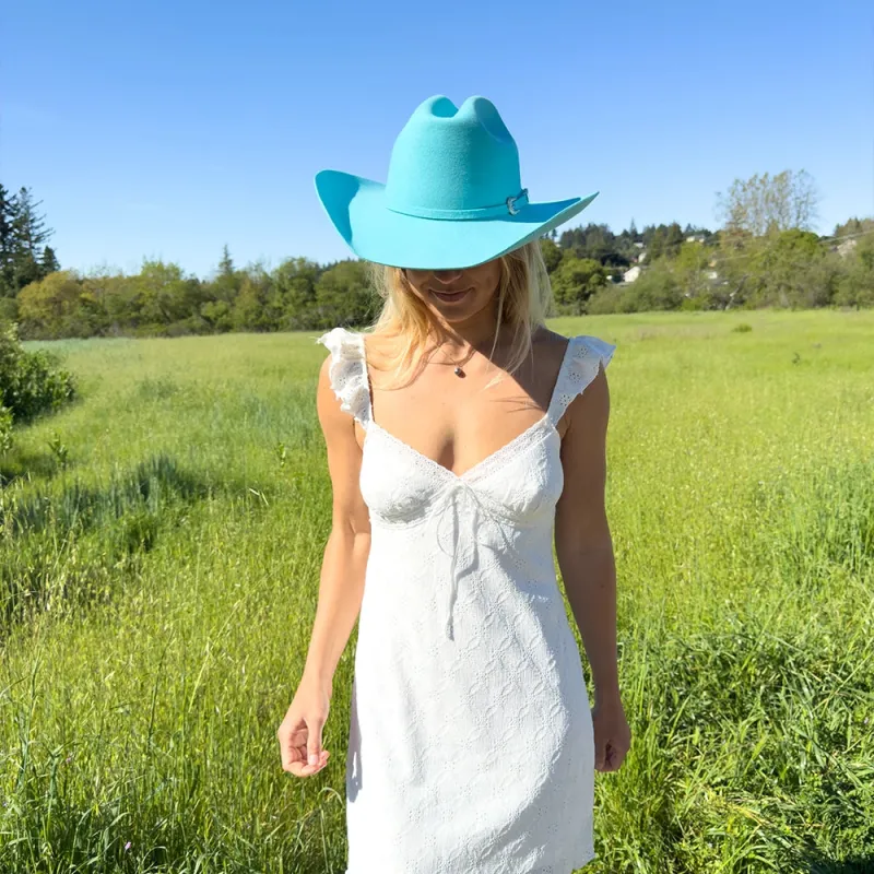Cattleman | Womens Turquoise Felt Cowgirl Hat made by American Hat Makers