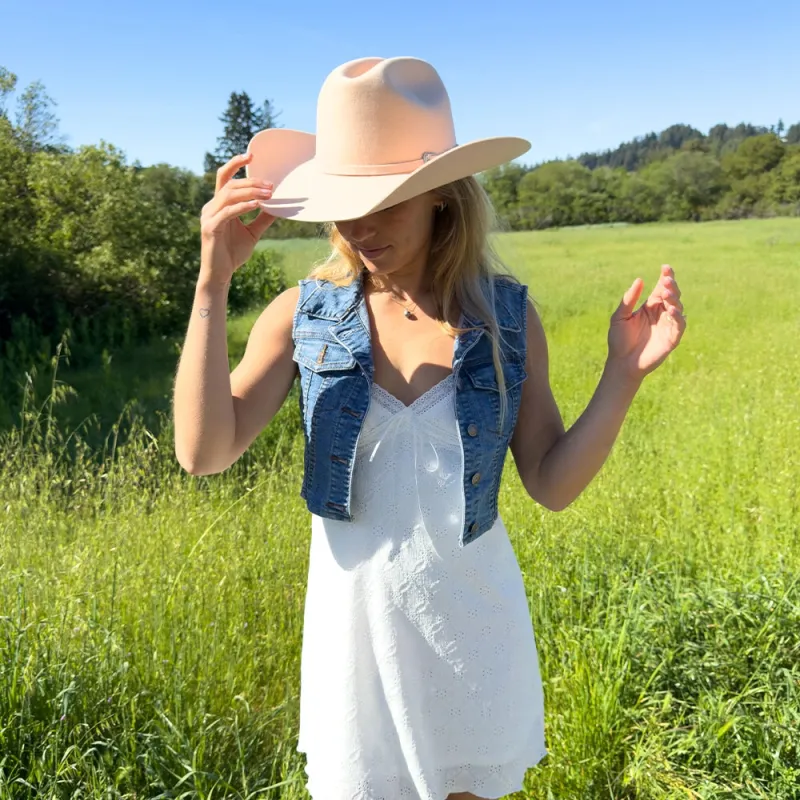 Cattleman | Womens Soft Peach Felt Cowgirl Hat made by American Hat Makers