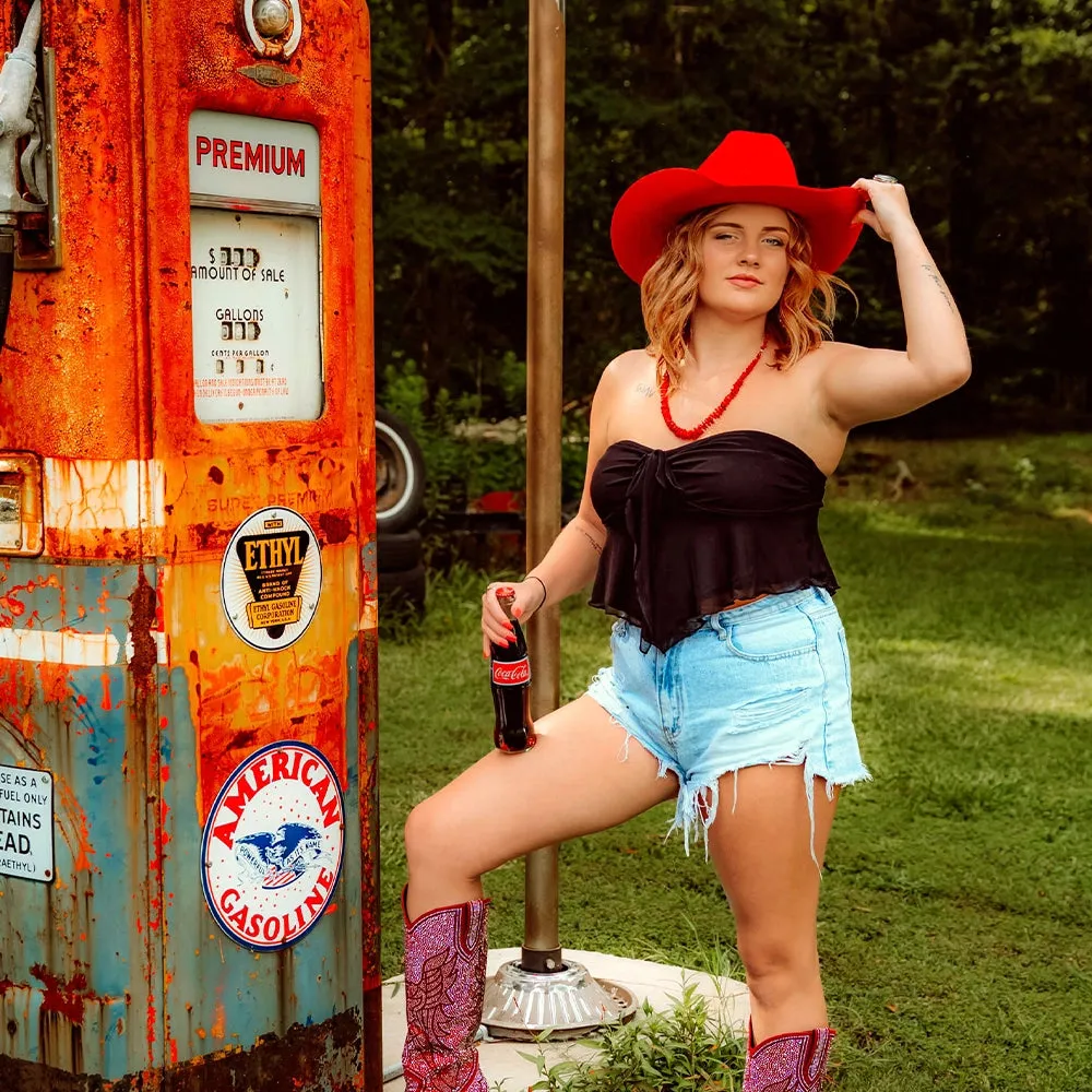 Cattleman | Womens Red Felt Cowgirl Hat sold by American Hat Makers product image thumbnail 4