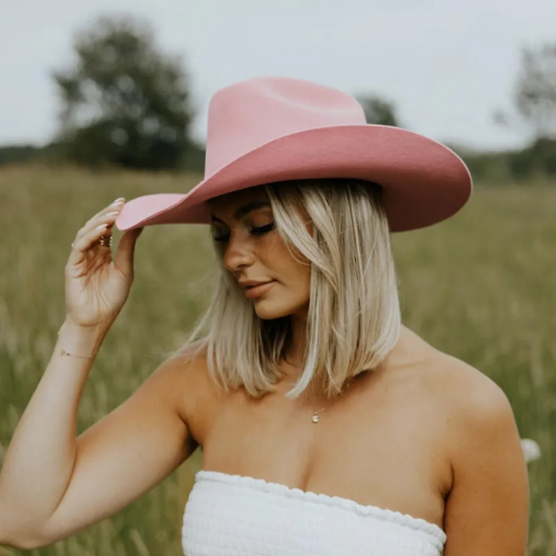 Cattleman | Womens Soft Pink Felt Cowgirl Hat made by American Hat Makers