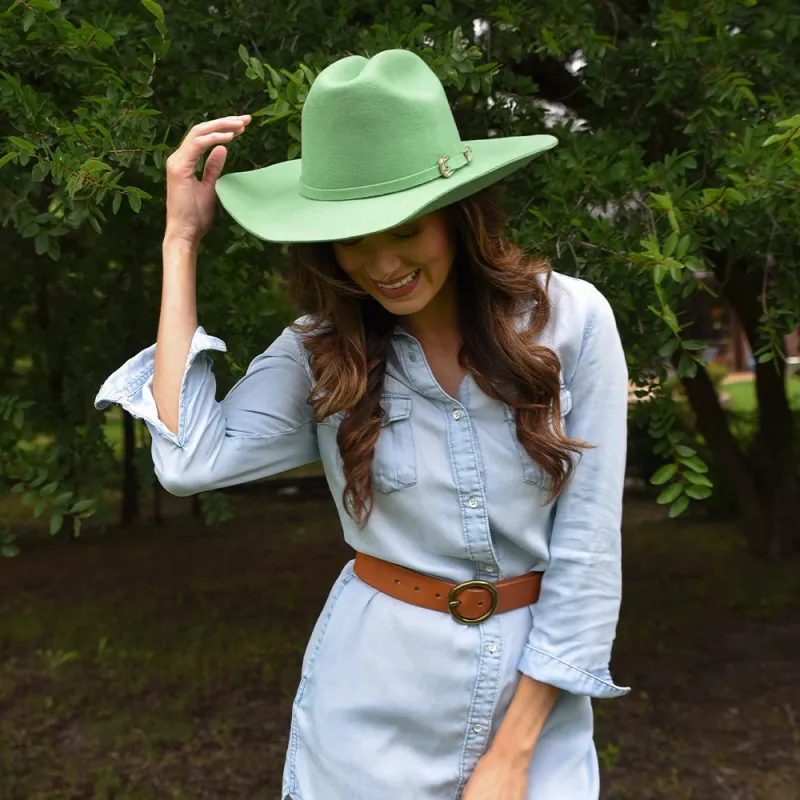 Cattleman | Womens Mint Felt Cowgirl Hat made by American Hat Makers