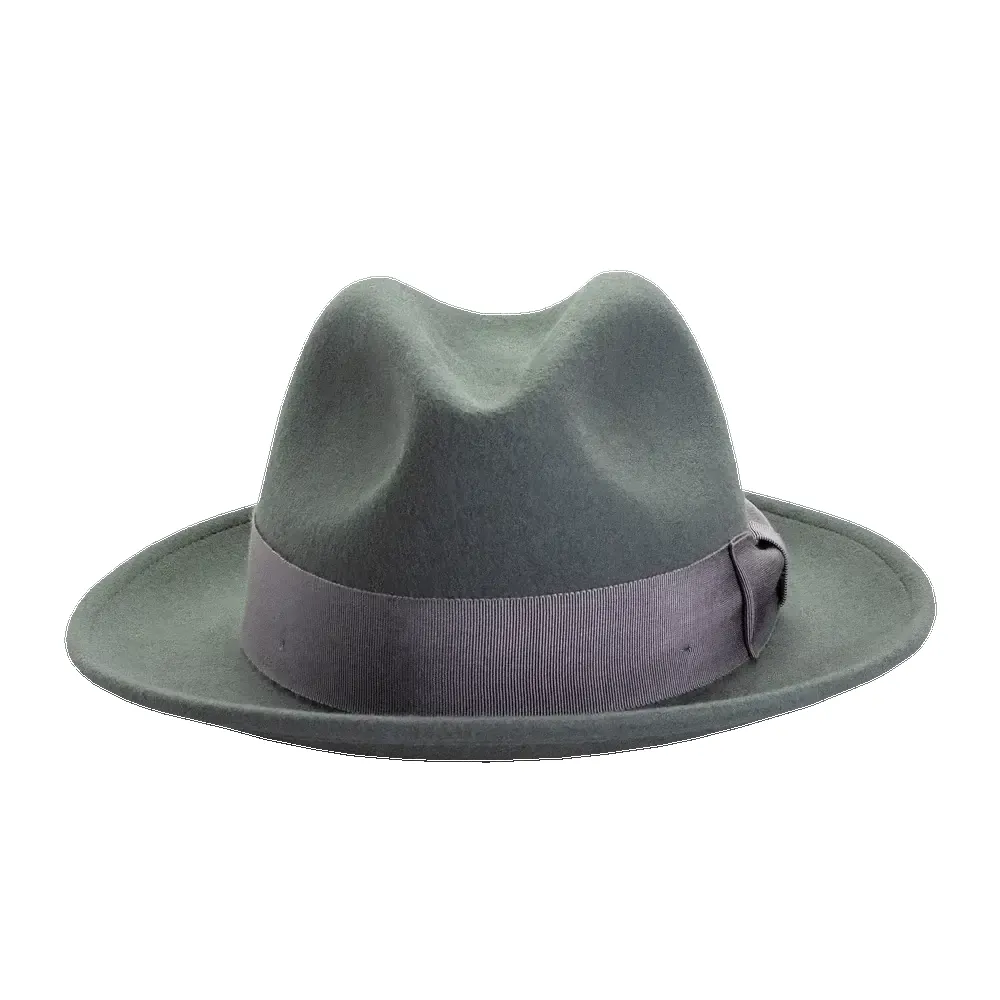 Pablo 2.0 | Womens Gray Wool Felt Pinch Front Fedora Hat sold by American Hat Makers product image thumbnail 2