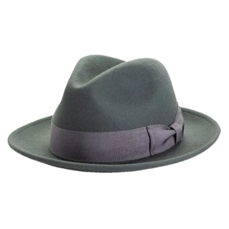 Pablo 2.0 | Womens Gray Wool Felt Pinch Front Fedora Hat made by American Hat Makers