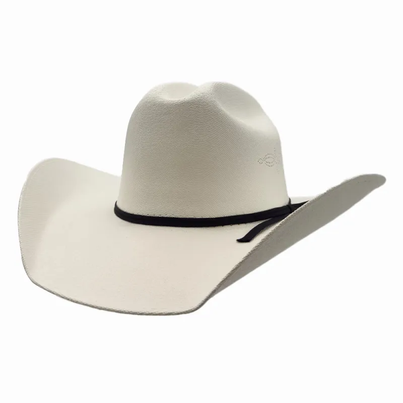 Pioneer | Mens White Canvas Cotton Western Cowboy Hat made by American Hat Makers