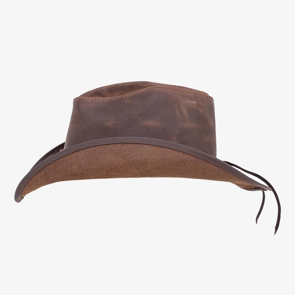 Western | Mens Chocolate Leather Cowboy Hat sold by American Hat Makers product image thumbnail 3