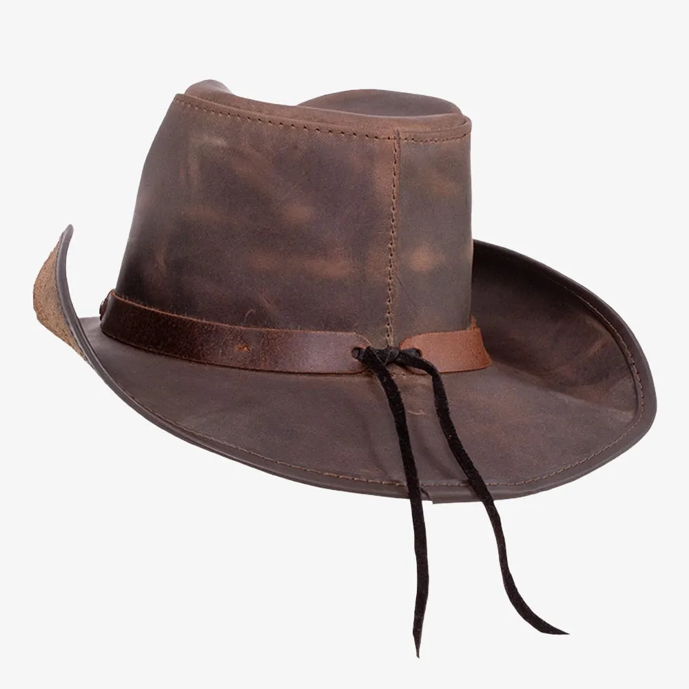 Western | Mens Chocolate Leather Cowboy Hat sold by American Hat Makers product image thumbnail 5