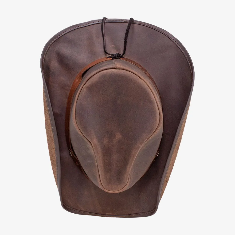Western | Mens Chocolate Leather Cowboy Hat sold by American Hat Makers product image thumbnail 4