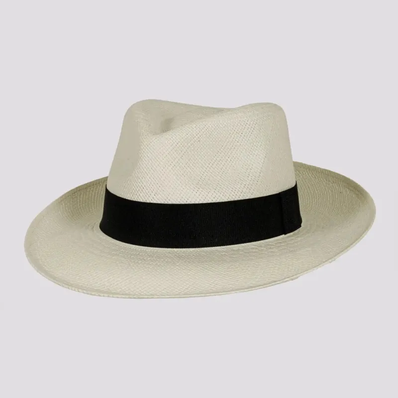 Medellin | Mens White Fedora Genuine Panama Hat made by American Hat Makers