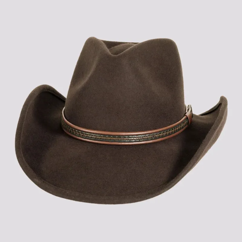Showdown | Mens Brown Wool Felt Crushable Western Outback Cowboy Hat made by American Hat Makers