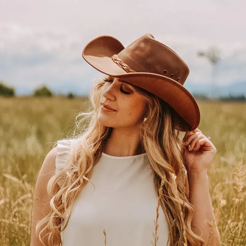 Hollywood | Womens Copper Leather Cowgirl Hat made by American Hat Makers