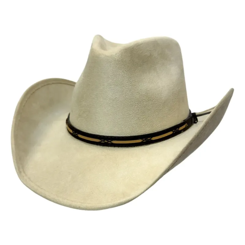 Lawman | Mens Cream Faux Suede Cowboy Hat made by American Hat Makers