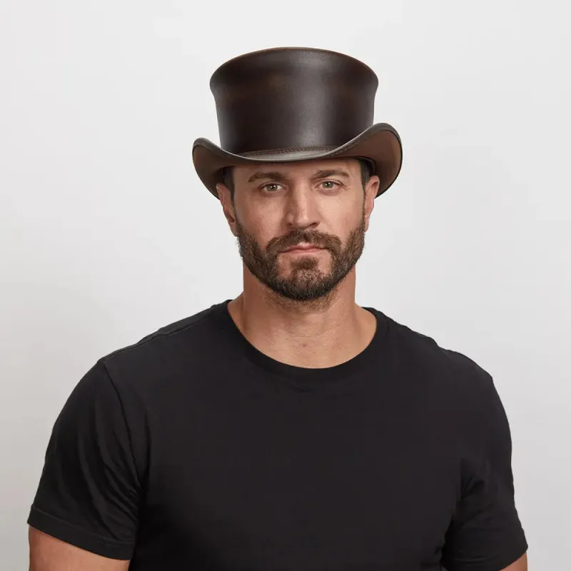 El Dorado | Mens Leather Top Hat sold by American Hat Makers