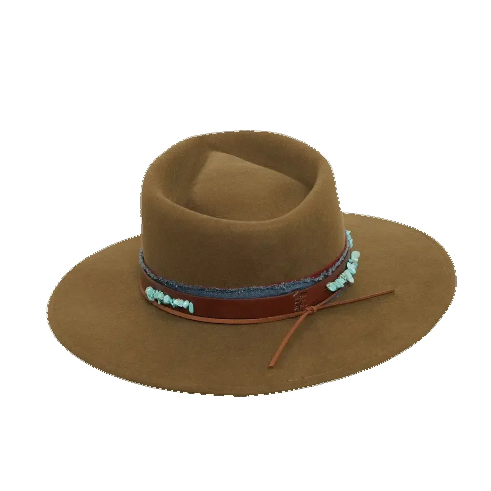 Trooper | Mens Wide Brim Felt Fedora Hat sold by American Hat Makers product image thumbnail 4