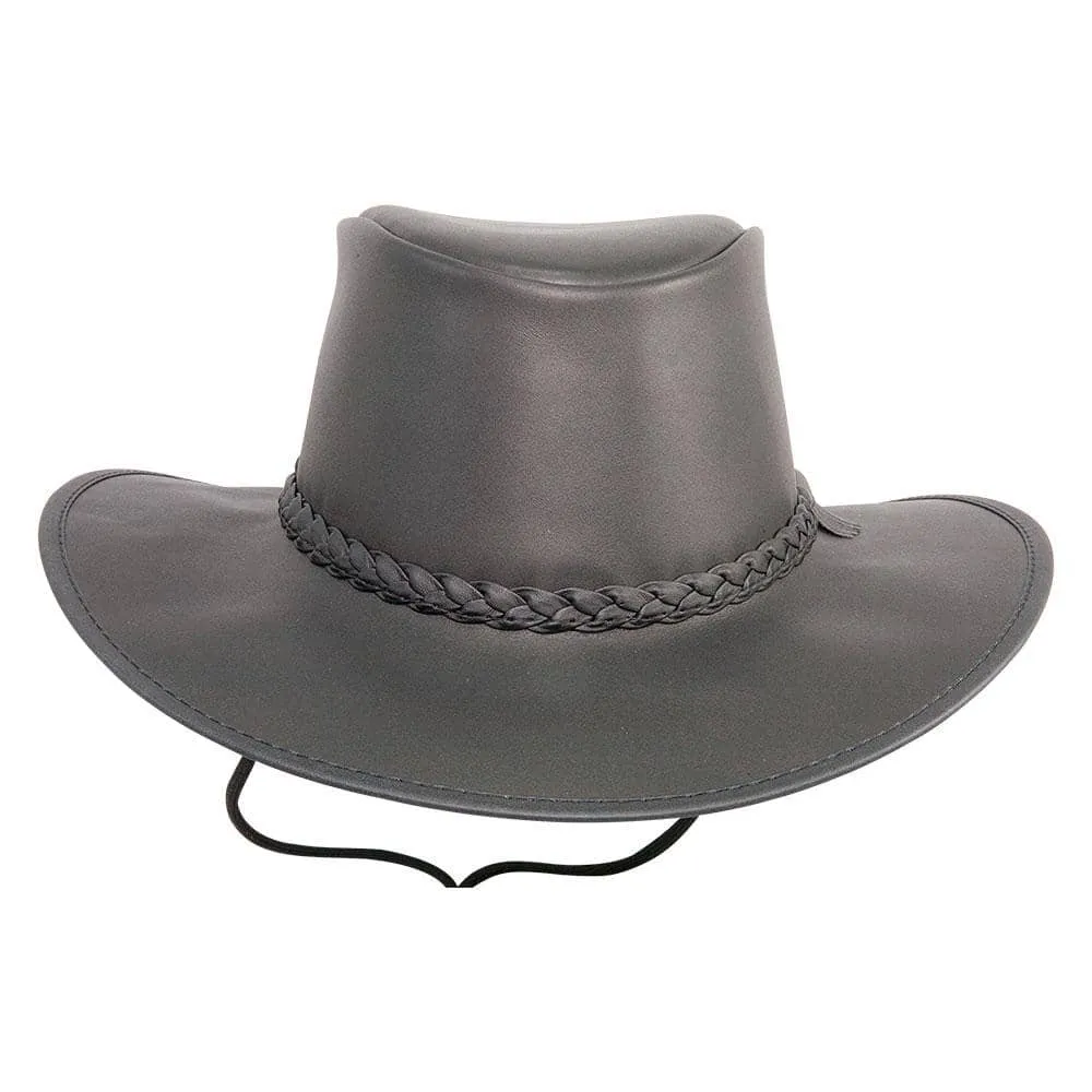 Crusher | Womens Leather Crushable Outback Hat sold by American Hat Makers product image thumbnail 4