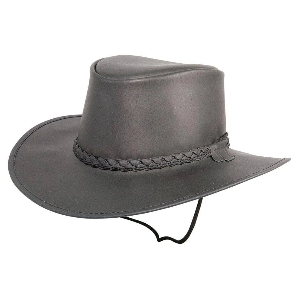 Crusher | Womens Leather Crushable Outback Hat sold by American Hat Makers product image thumbnail 2