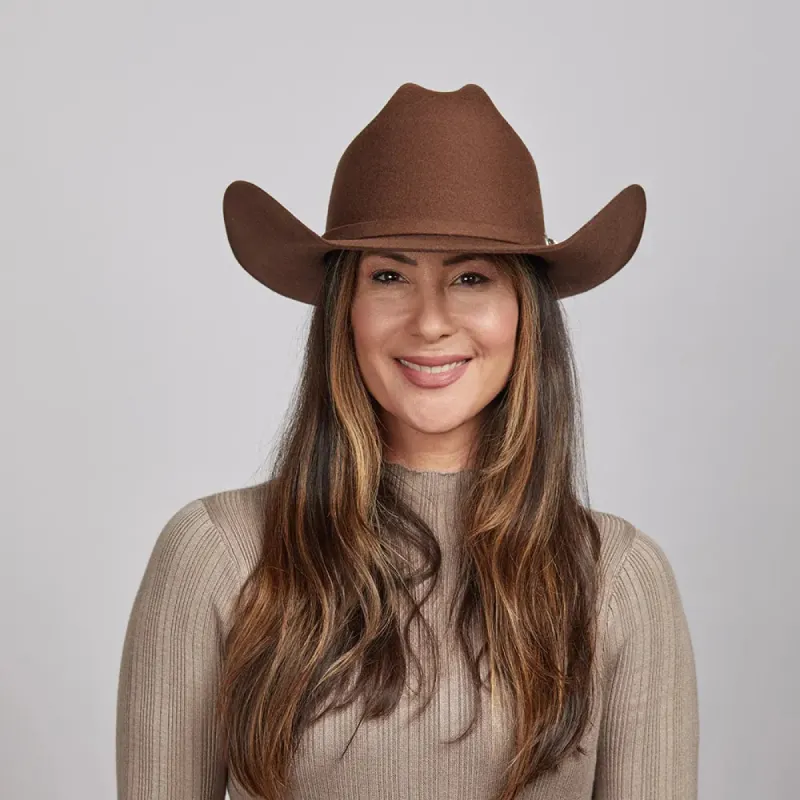 Cattleman Chocolate | Womens Felt Brown Cowgirl Hat sold by American Hat Makers