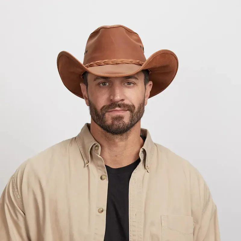 Hollywood | Mens Leather Cowboy Hat sold by American Hat Makers