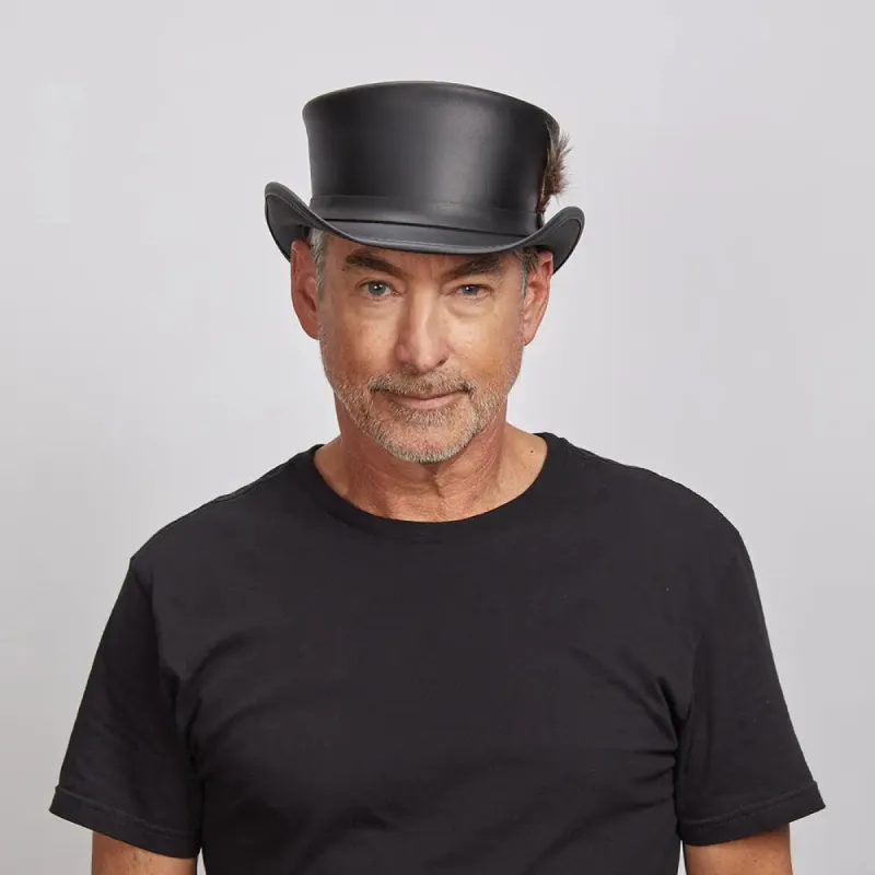 Marlow LT | Mens Leather Top Hat with LT Hat Band sold by American Hat Makers