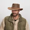 Crusher | Mens Crushable Leather Outback Hat sold by American Hat Makers