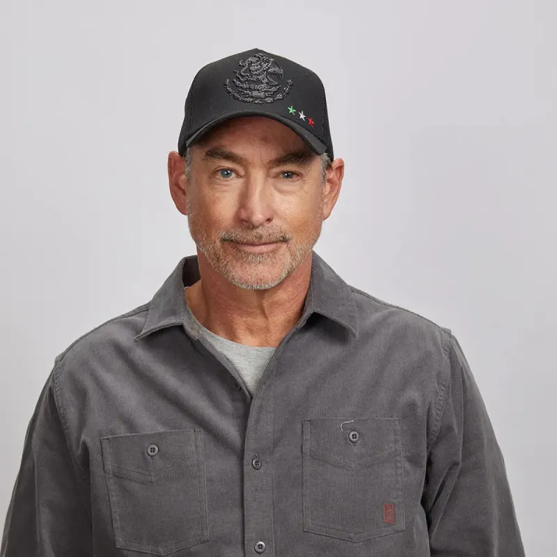 Mexico Flag | Mens Black Trucker Hat sold by American Hat Makers
