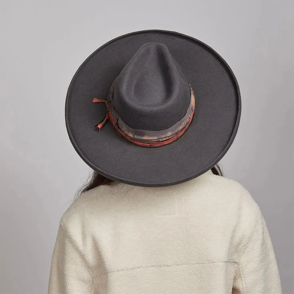 Hutton | Womens Wide Brim Felt Fedora Hat sold by American Hat Makers product image thumbnail 5