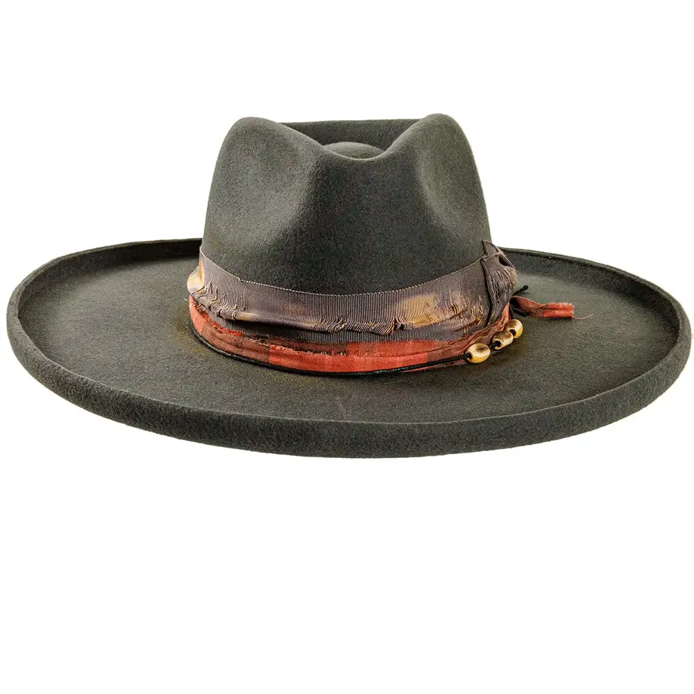 Hutton | Womens Wide Brim Felt Fedora Hat sold by American Hat Makers product image thumbnail 4