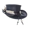 Pale Rider Rattlesnake | Leather Top Hat with Rattlesnake Hat Band sold by American Hat Makers