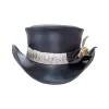 Pale Rider Rattlesnake | Leather Top Hat with Rattlesnake Hat Band sold by American Hat Makers