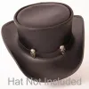 2 Skull | Black Leather Hat Band sold by American Hat Makers