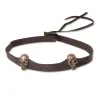 2 Skull | Black Leather Hat Band sold by American Hat Makers