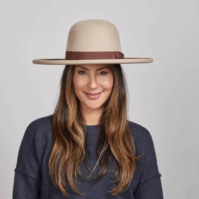 Josey | Womens Pencil Rim Open Crown Felt Fedora Hat sold by American Hat Makers