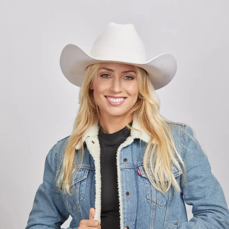 Cattleman White | Womens Felt White Cowgirl Hat sold by American Hat Makers
