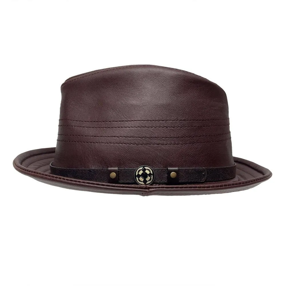 Balboa | Womens Leather Fedora Hat sold by American Hat Makers product image thumbnail 4