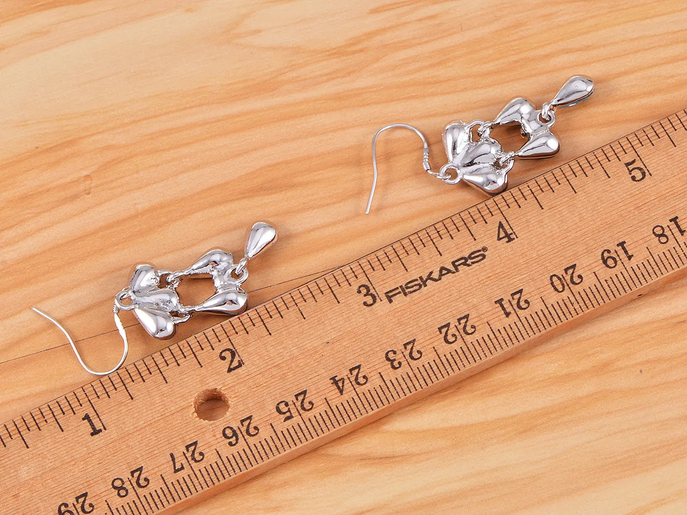 Swarovski Crystal Element Silver Blue Rain Teardrop Cluster Fish Hook Dangle Earrings sold by Anna-Kaci product image thumbnail 3