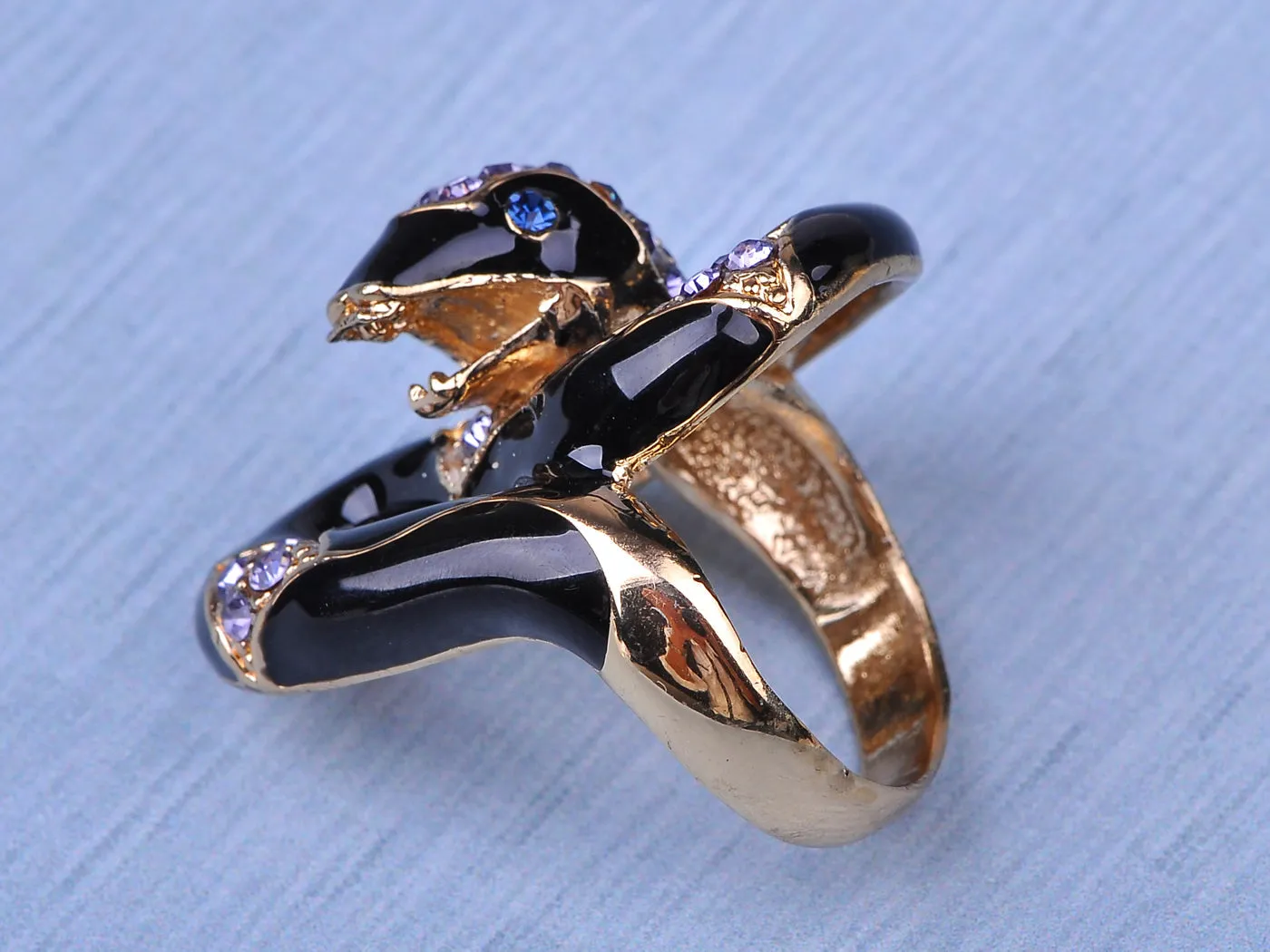 Black Gold Purple Wrap Around Snake Statement Rings sold by Anna-Kaci product image thumbnail 4