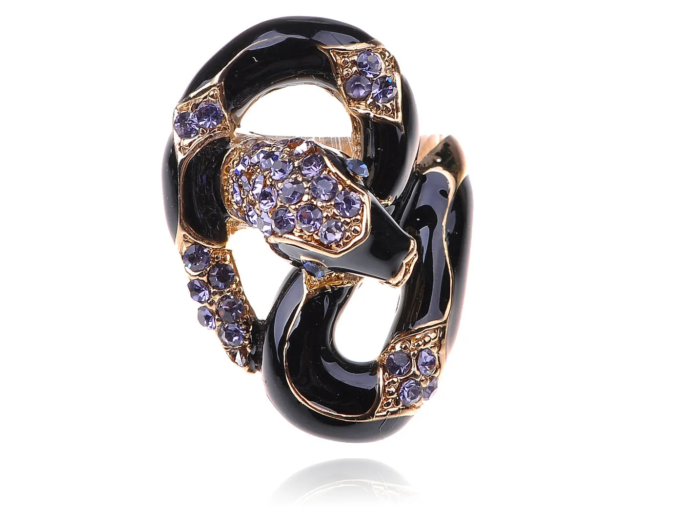 Black Gold Purple Wrap Around Snake Statement Rings sold by Anna-Kaci