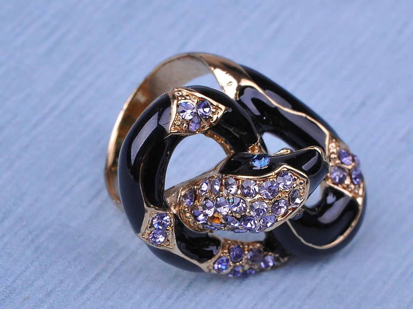 Black Gold Purple Wrap Around Snake Statement Rings sold by Anna-Kaci product image thumbnail 5