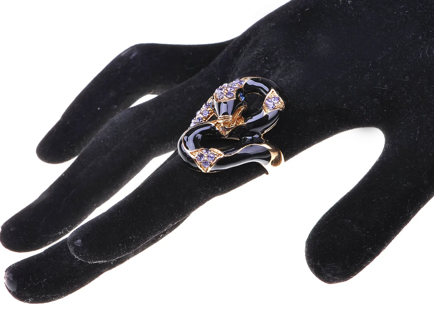 Black Gold Purple Wrap Around Snake Statement Rings sold by Anna-Kaci product image thumbnail 2