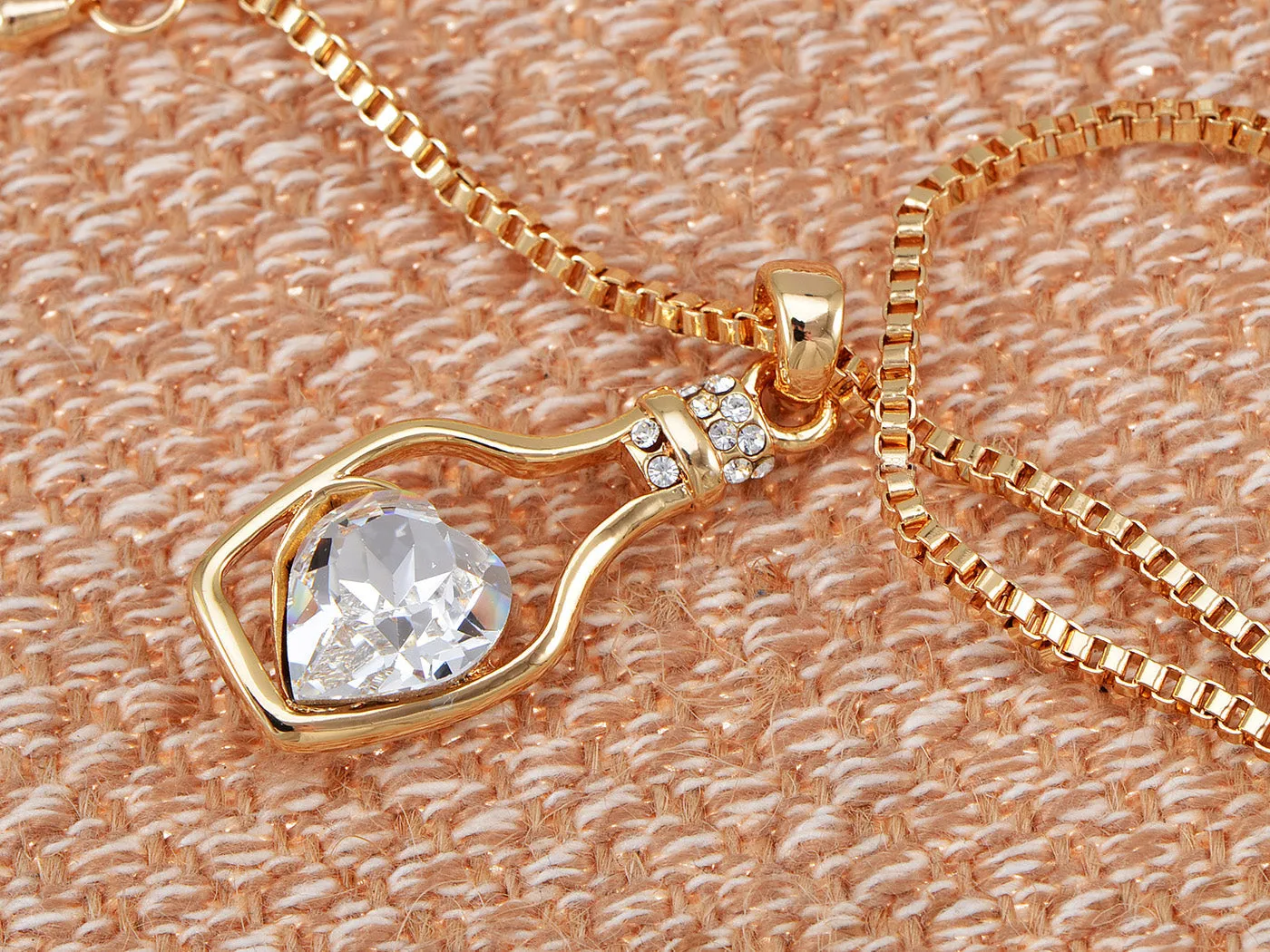 Swarovski Crystal Light Sapphire Elements Heart Bottle Necklace sold by Anna-Kaci product image thumbnail 2